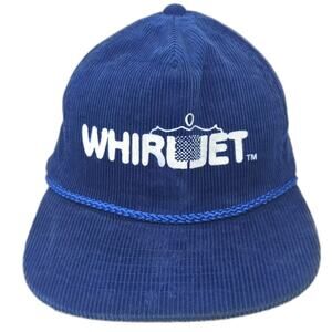 AmaPro 5 Panel Hat Blue White OS Corduroy Rope Brim Embroidered Slideback Strap